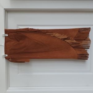 Tobacco Brown Suede Skirt